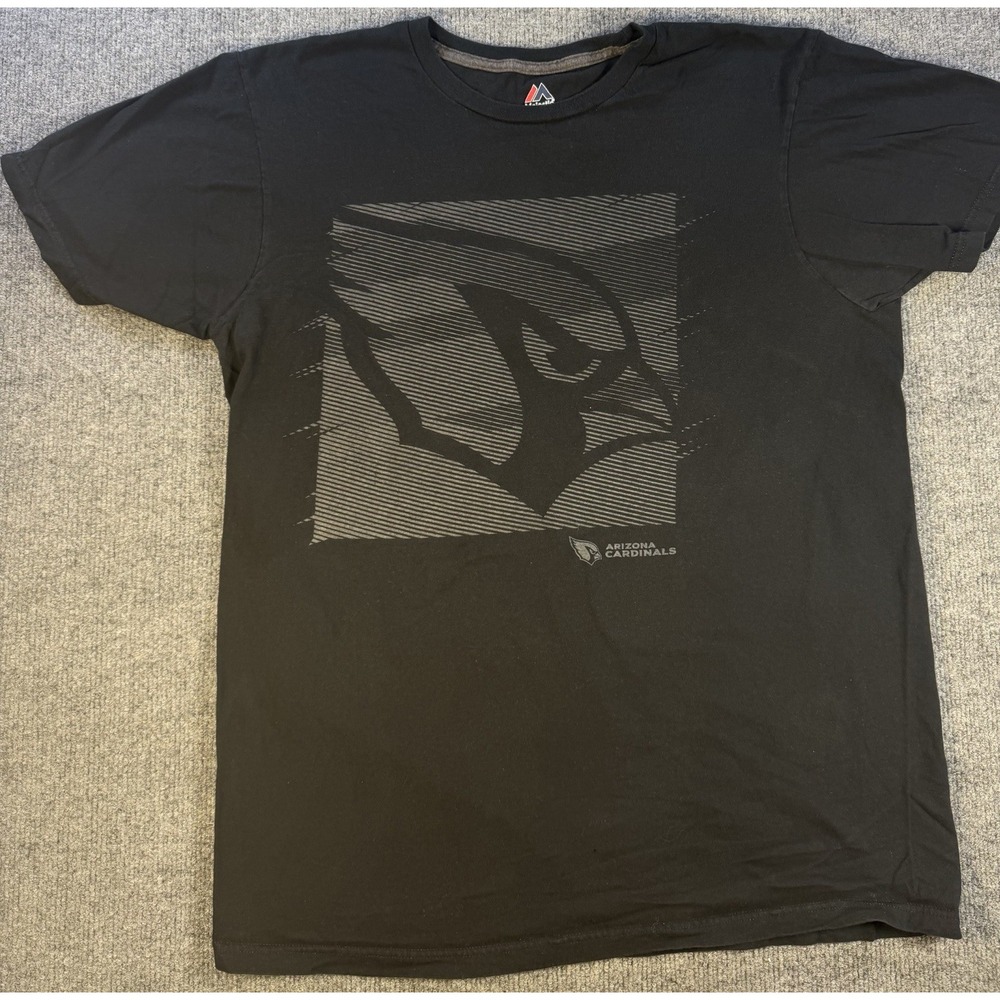 Arizona Cardinals Majestic Triple Peak T Shirt Black NFL Men's Large 100% Cotton